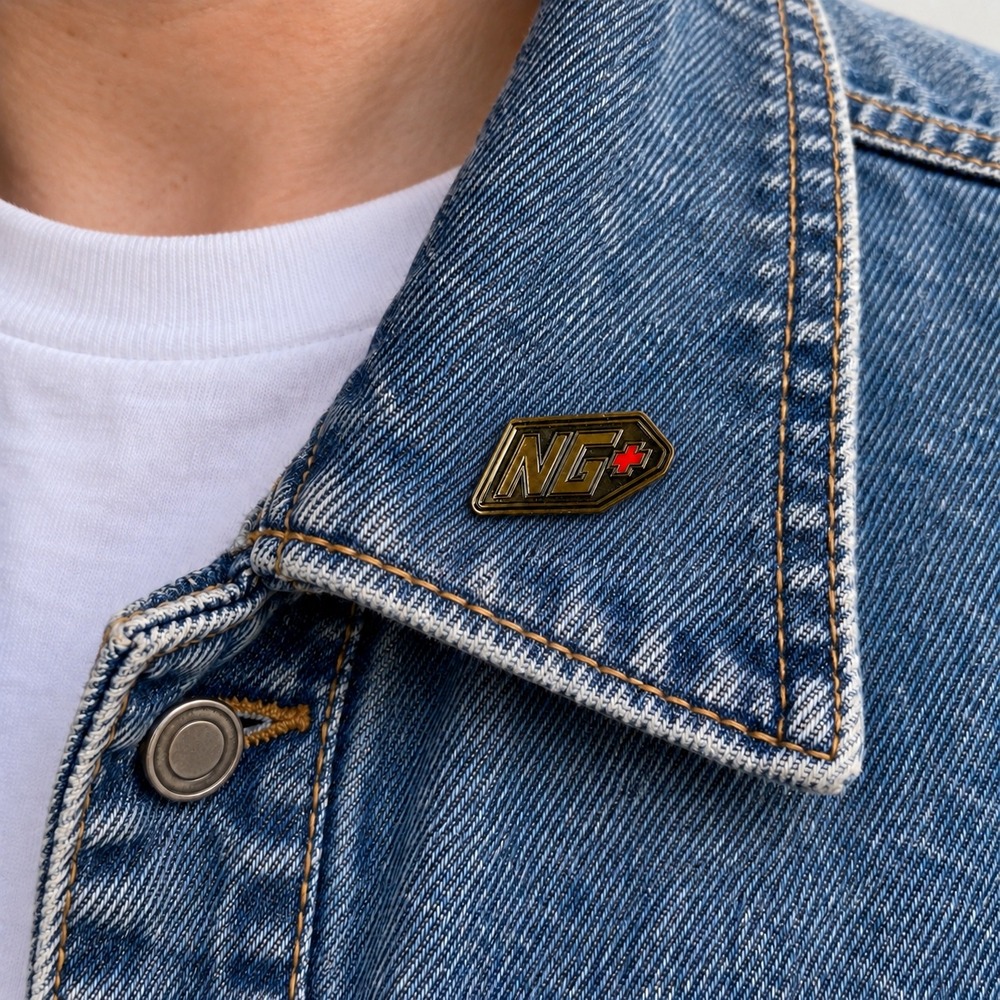 Loot Gaming New Game Plus NG+ Collectible Enamel Pin Gold Red 2021 Loot Crate